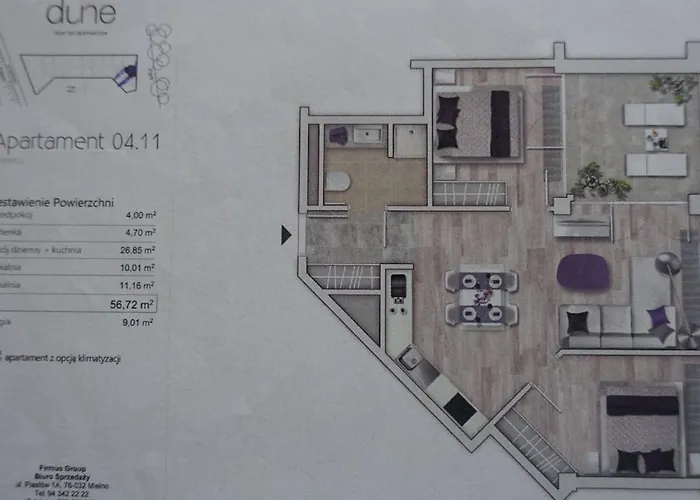 With 2 Bedrooms דירה